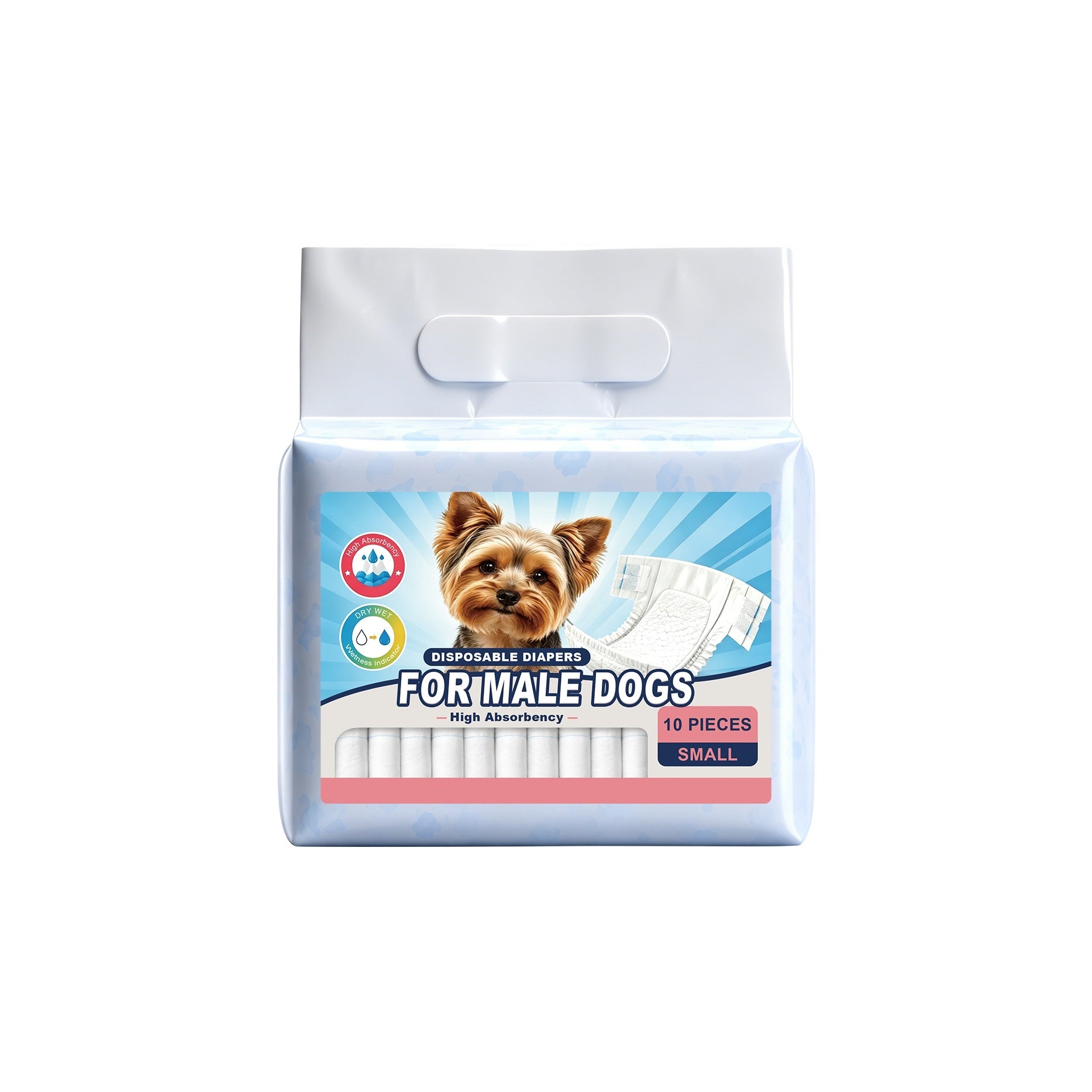 Disposable male dog diaper belly wrap