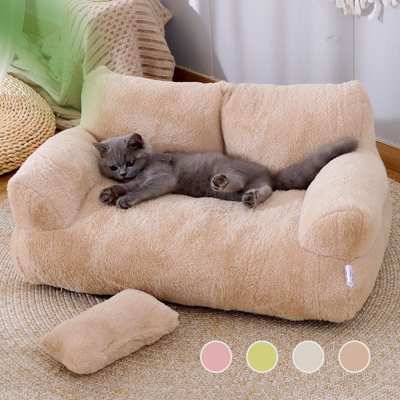 Luxury plush sofa bed for cats and small dogs