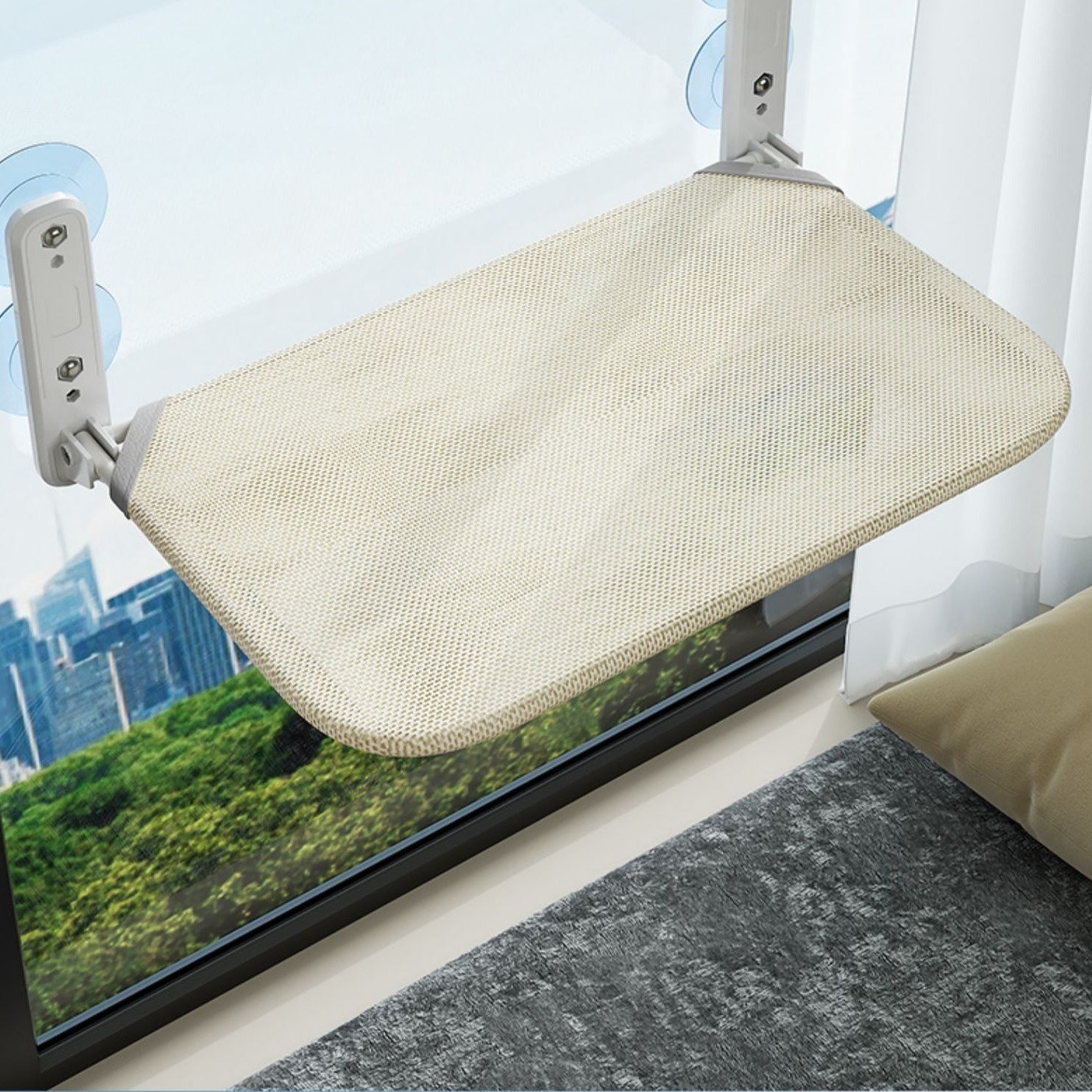 MATERA PET cat window bed mounted without drilling on glass