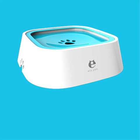 Blue no-spill floating pet water bowl, 51 oz
