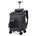 MATERA PET pet carrier backpack – detachable trolley wheels extended