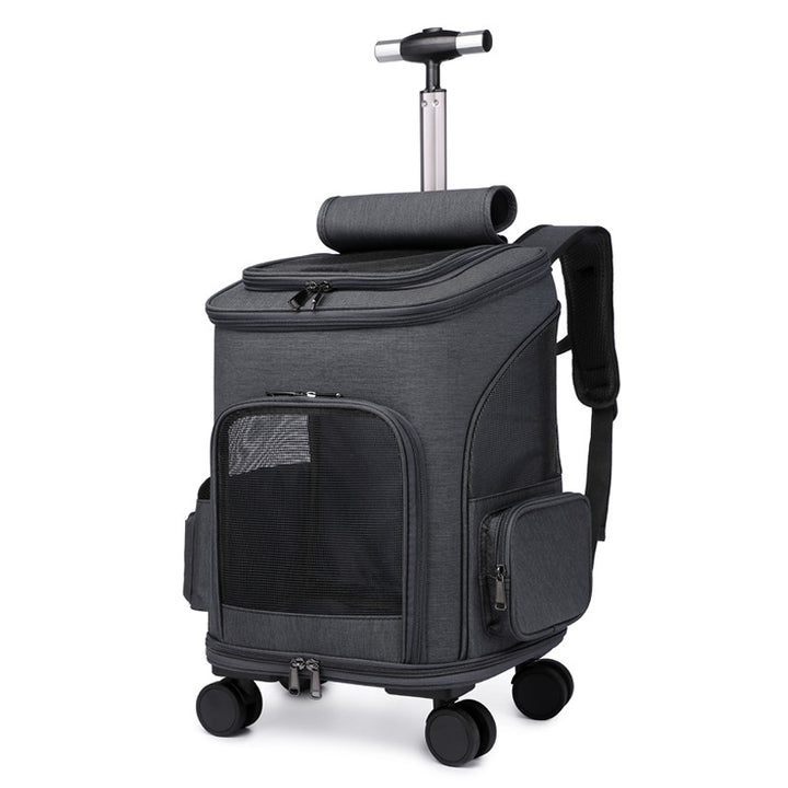 MATERA PET pet carrier backpack – detachable trolley wheels extended