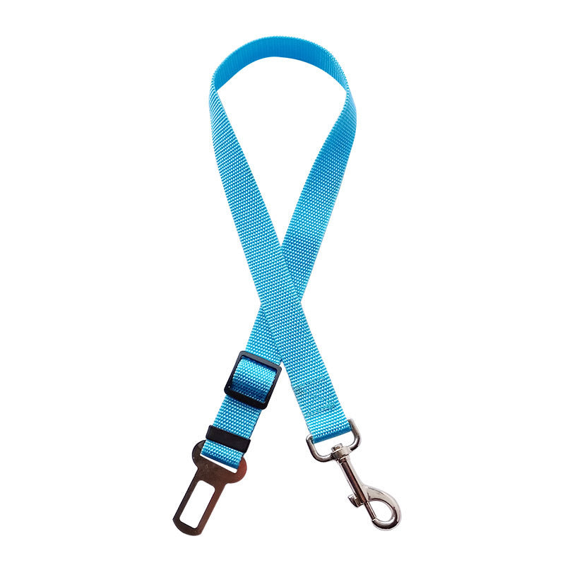 MATERA PET dog car seat belt tether in sky blue with buckle clip