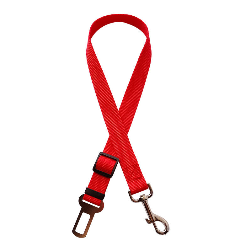 Red MATERA PET dog car safety tether with adjustable nylon webbing
