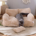 MATERA PET luxury plush cat sofa bed – raised arms for head support