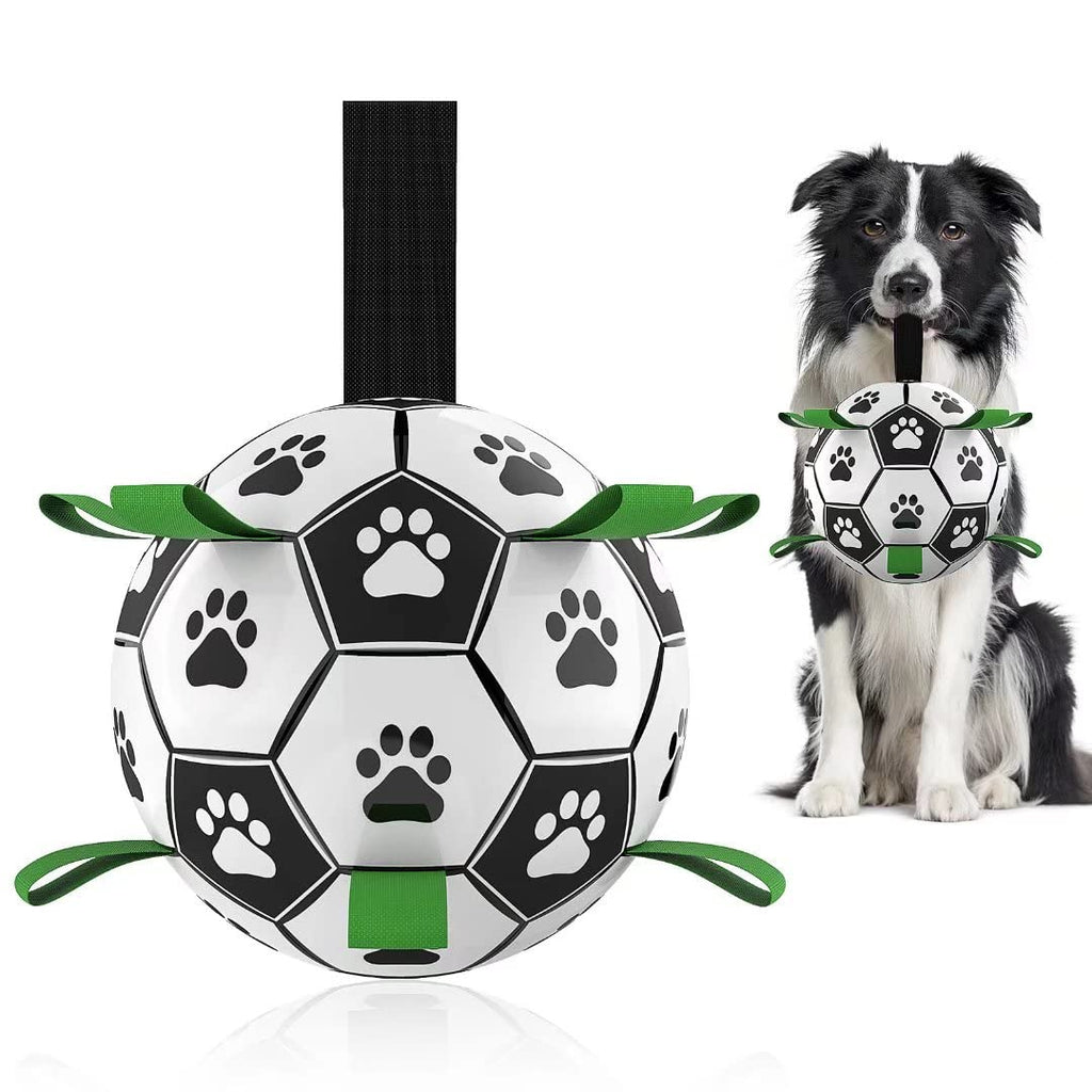 MATERA PET interactive dog soccer ball with rubber grab tabs