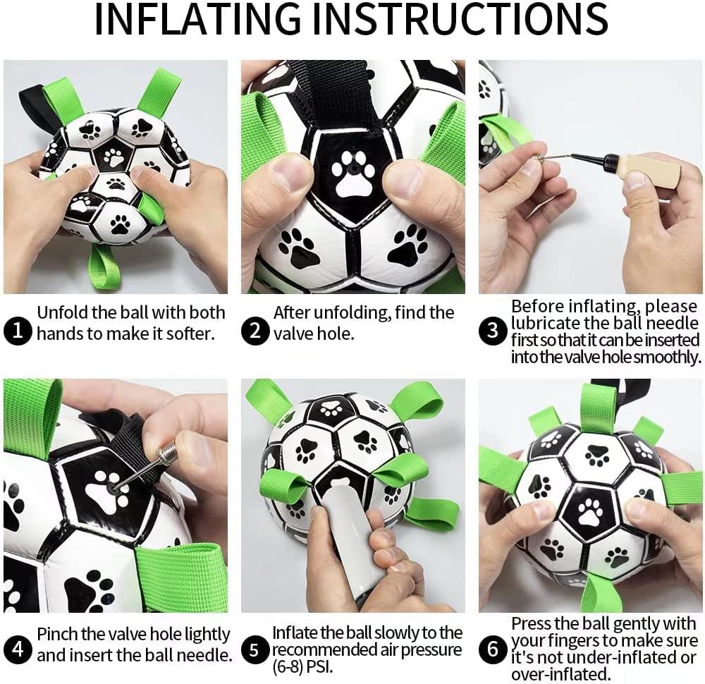 MATERA PET dog football toy supplied with its inflation pump