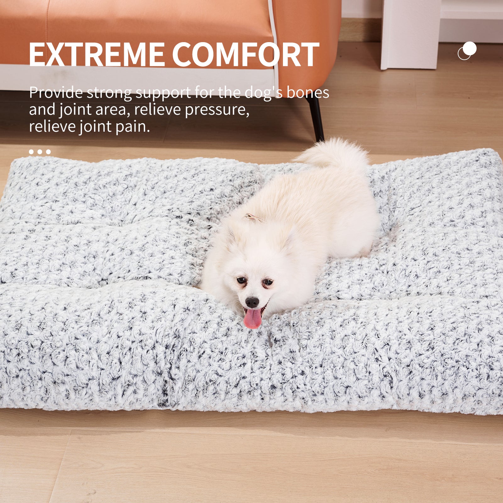 Quilted MATERA PET dog mattress showing its deep cotton filling