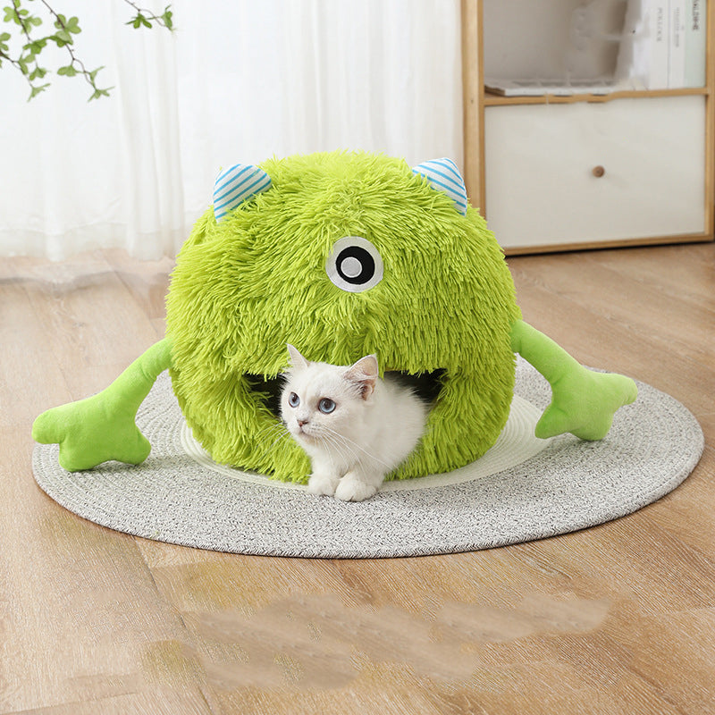 Machine washable calming cuddler bed for cats