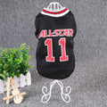 Back of the black All-Star dog basketball jersey with the red number 11 print