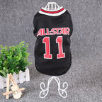 Back of the black All-Star dog basketball jersey with the red number 11 print