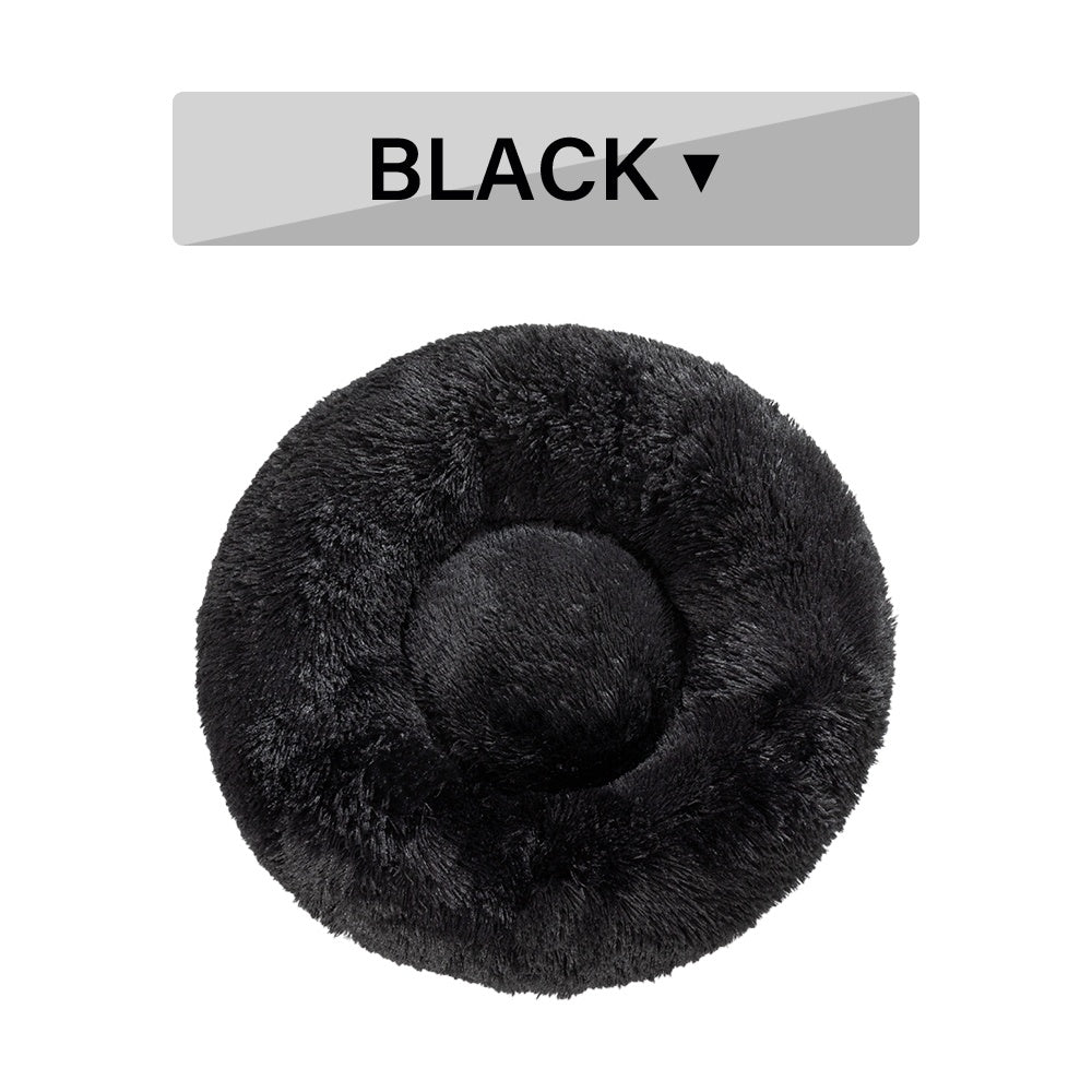Raised rim of the MATERA PET donut dog bed giving head support
