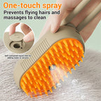 MATERA PET grooming brush – one-touch steam spray softens fur and reduces static
