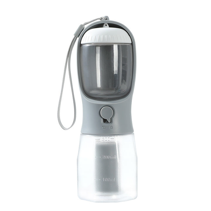 MATERA PET 3-in-1 portable pet water bottle in grey with waste bag holder