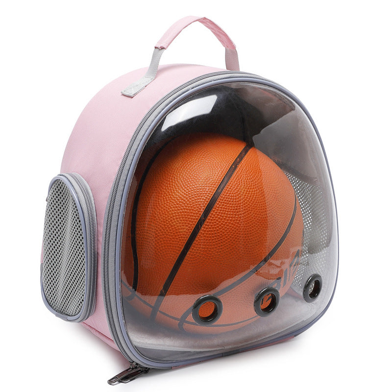 Grey transparent carrier for guinea pigs and rabbits