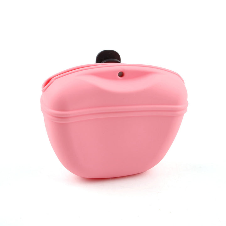 MATERA PET silicone dog treat pouch in Pink with clip, puppy training bag