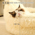 Alpaca calming pet bed with raised edges
