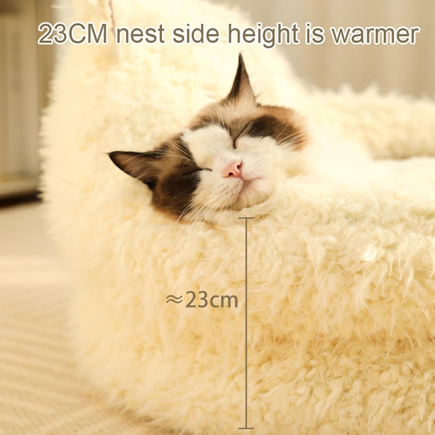 Non slip base of the alpaca calming pet bed