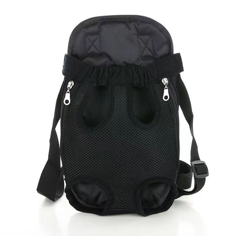 Red front dog carrier with adjustable straps
