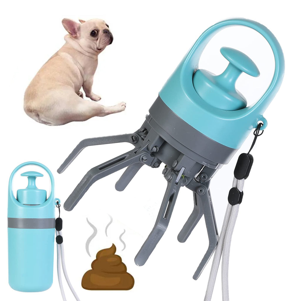 MATERA PET portable dog pooper scooper with 8-claw grabber and bag dispenser