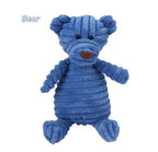 MATERA PET blue bear corduroy squeaky plush toy for dogs and cats