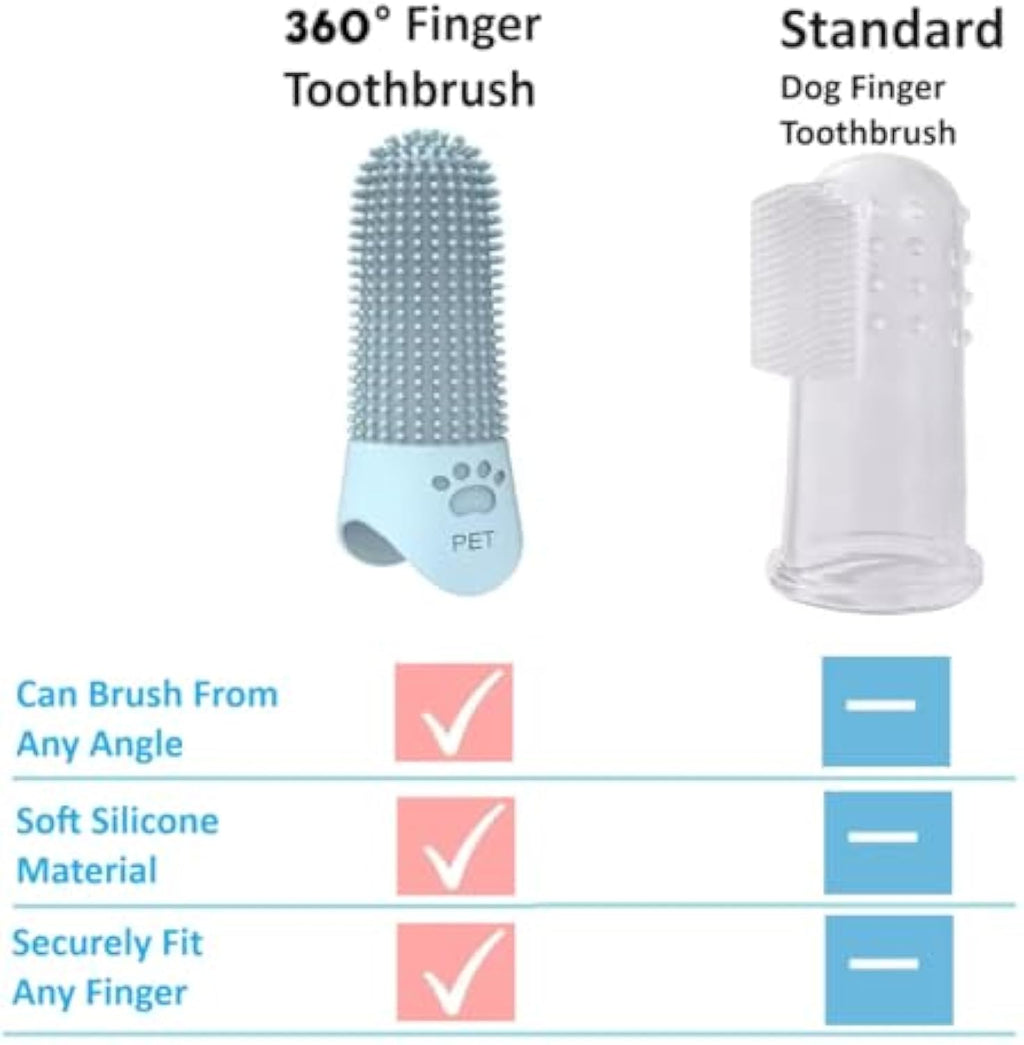 MATERA PET finger toothbrush shown in its five available colours