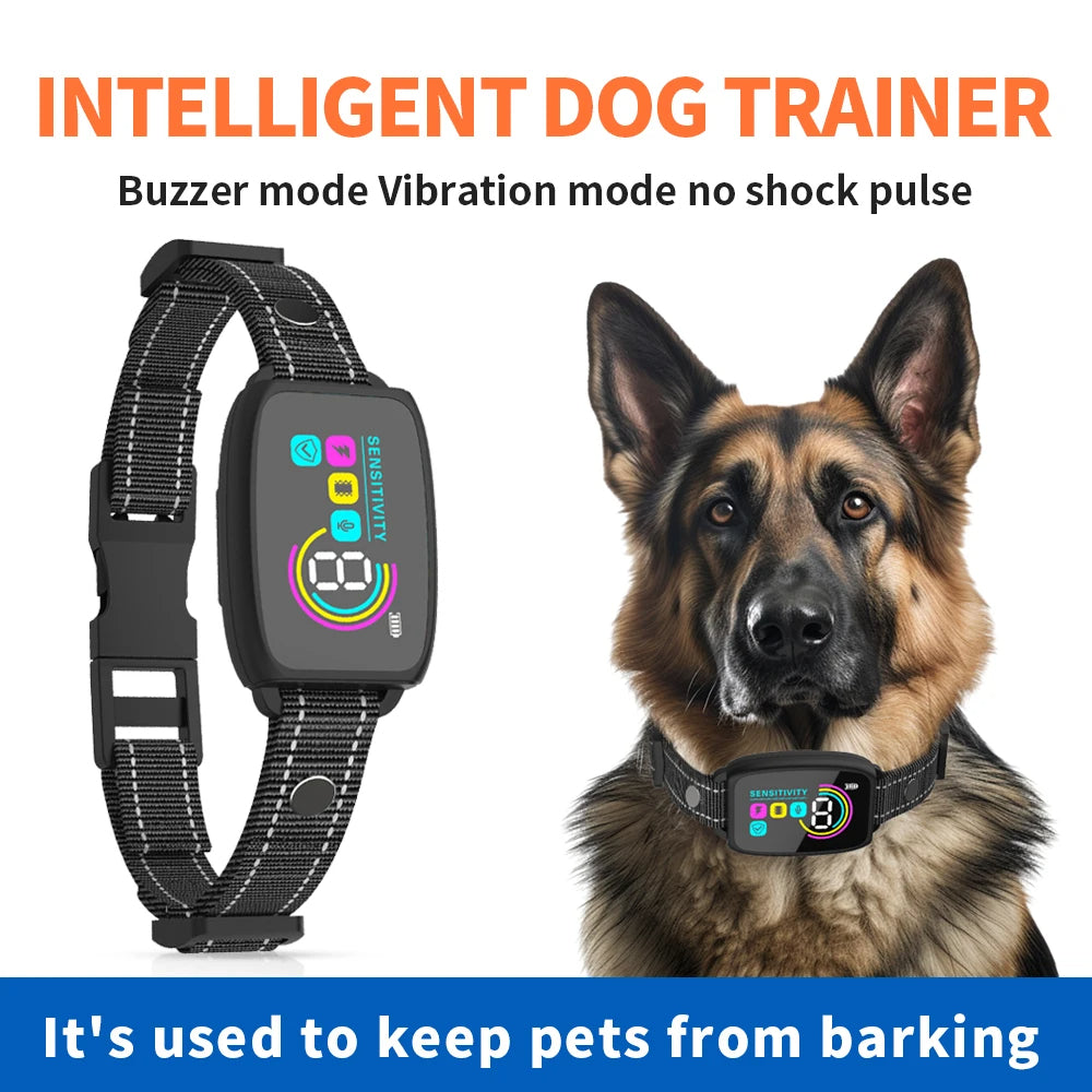 MATERA PET anti-bark training collar shown on a German shepherd