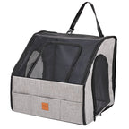 MATERA PET dog car seat carrier – gray and black seatbelt travel bag with mesh windows