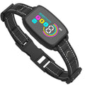 Black anti-bark collar with reflective strap and colour screen
