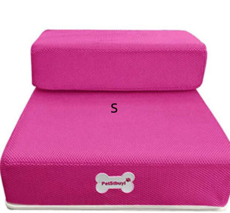 MATERA PET 2-step foam pet stairs in Fuchsia for small dogs and cats, front view