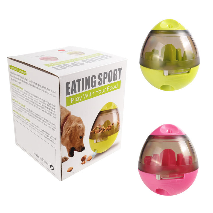 MATERA PET slow feeder egg toy wobbling as a dog plays