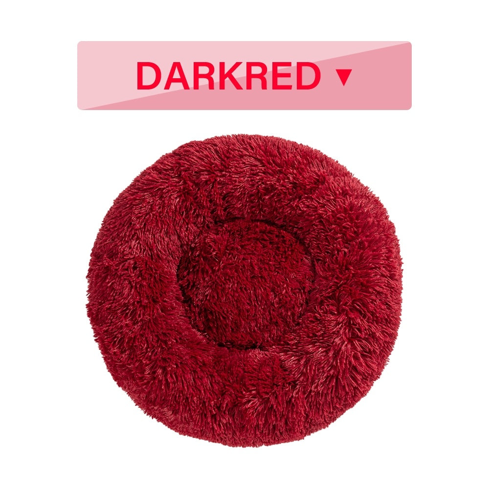 MATERA PET fluffy round pet bed in a neutral colourway