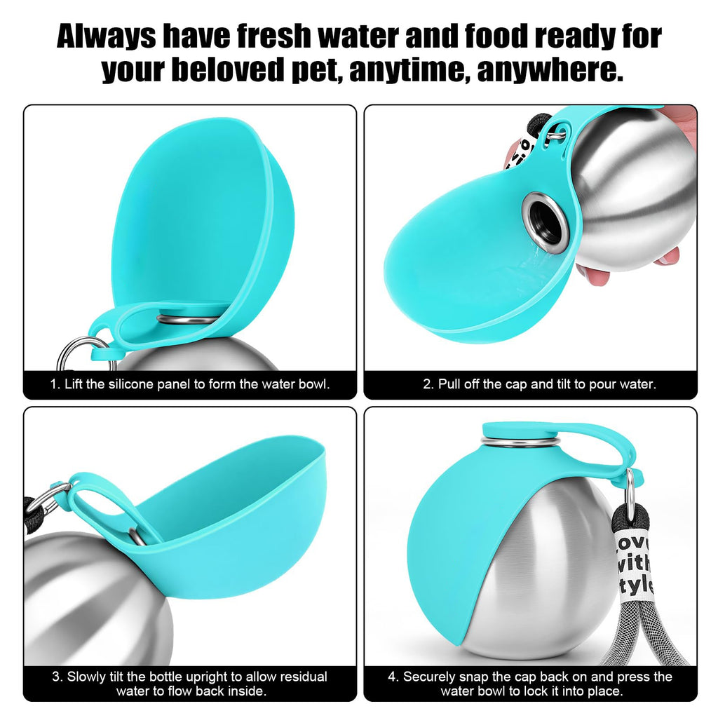 Folding bowl of the travel water bottle opened out