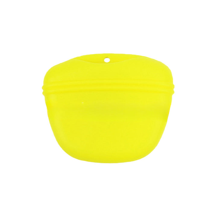 MATERA PET silicone dog treat pouch in Yellow, bright reward bag for training