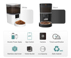 MATERA PET smart feeder in white and black with camera, app control and 25 cup capacity