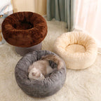 Long Plush Donut Dog Bed