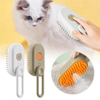 MATERA PET steam grooming brush – detangling a long-haired cat