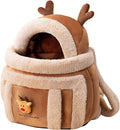 Plush reindeer pet carrier backpack for winter
