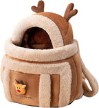 Plush Reindeer Pet Carrier Backpack