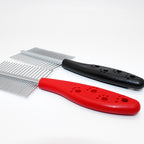 MATERA PET double-row grooming comb – stainless steel pins close-up
