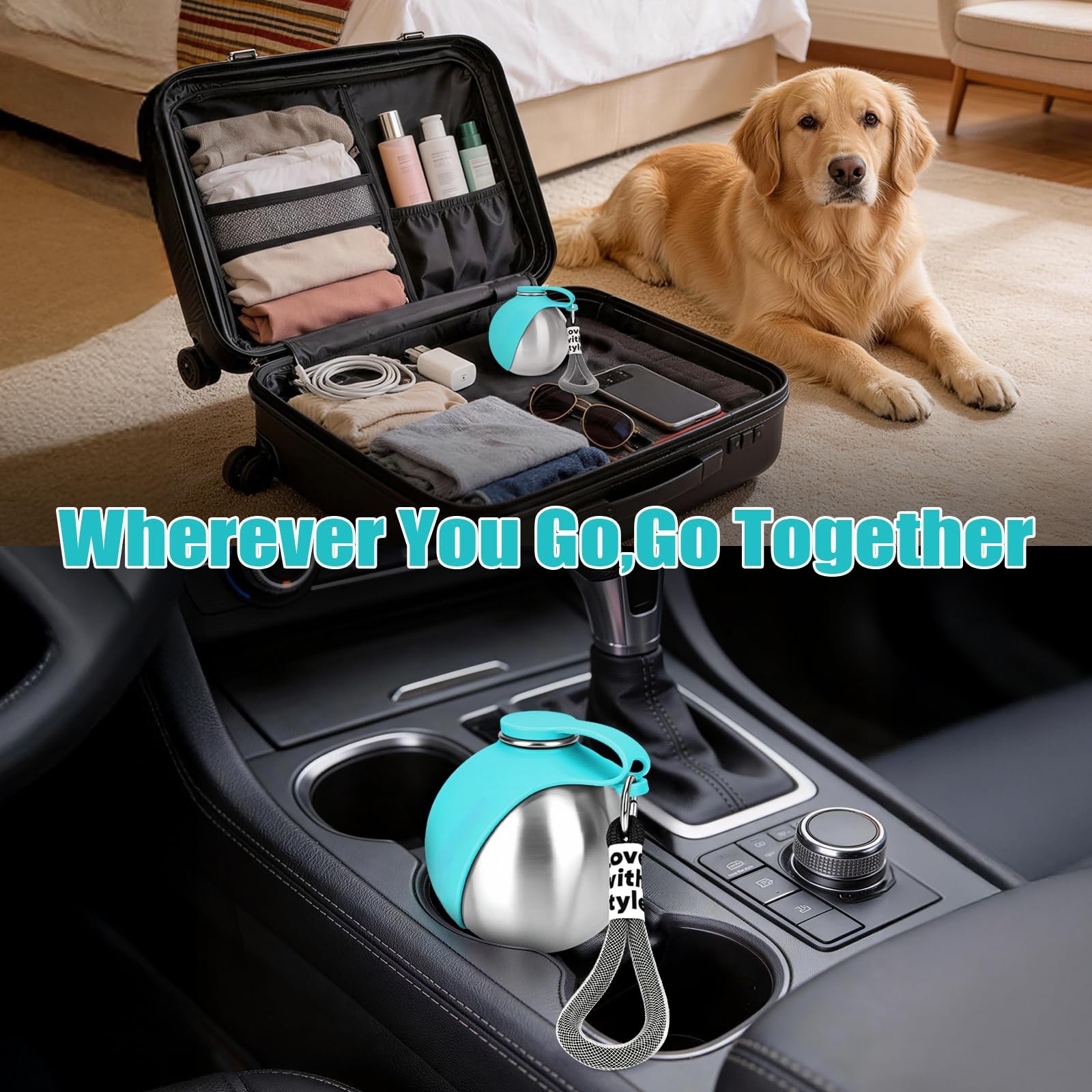 Colour options for the portable dog water bottle