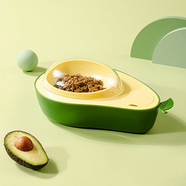 Slow feeding bowl shaped like an avocado
