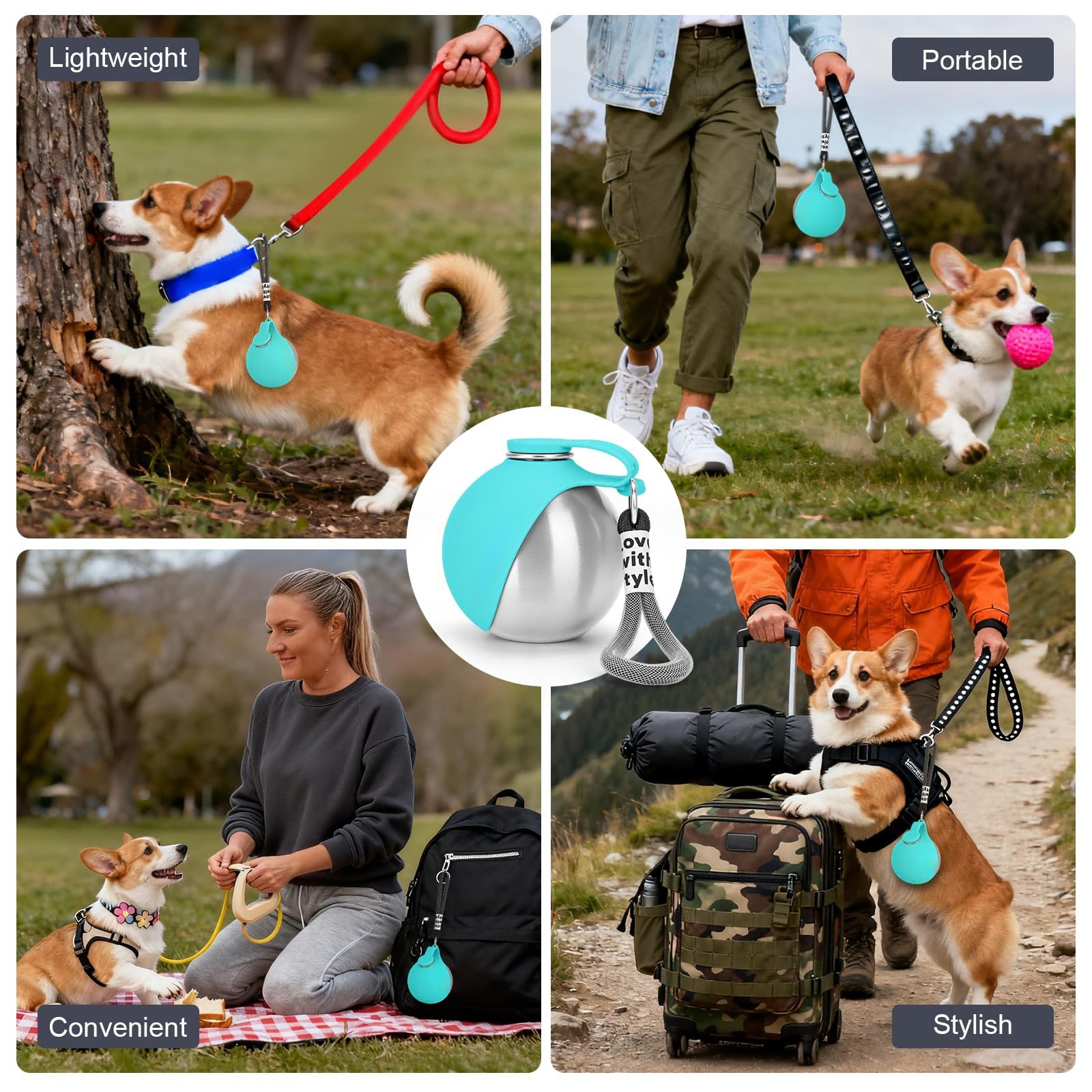 One handed operation of the dog water bottle