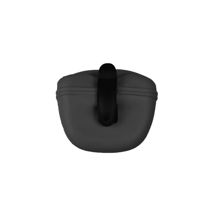 MATERA PET silicone dog treat pouch in Black with sturdy belt clip