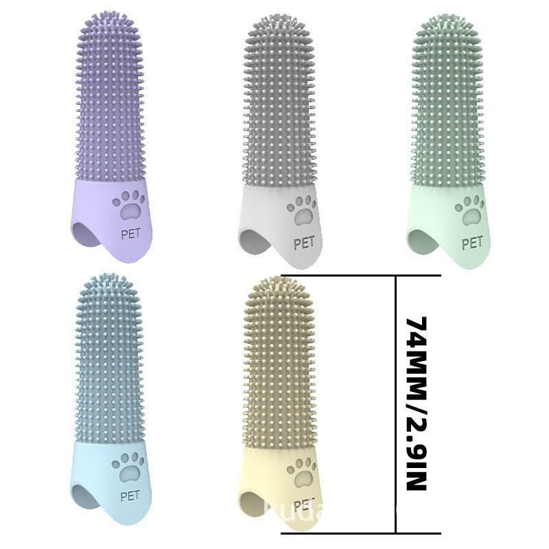MATERA PET pet finger toothbrush worn on a fingertip for brushing