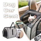 MATERA PET dog car seat carrier in grey with a French Bulldog riding safely