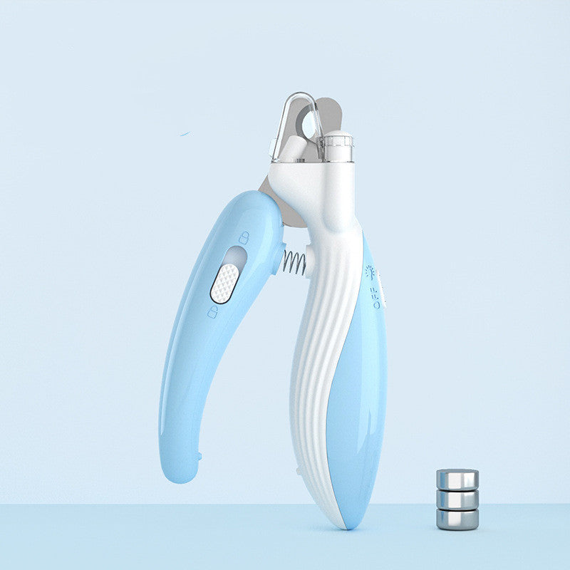 Light blue MATERA PET LED pet nail clippers with spare grinding heads