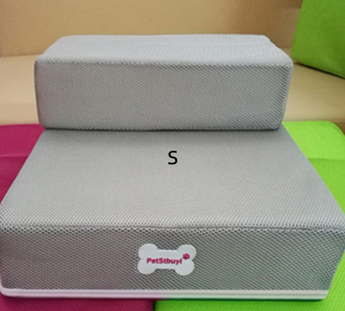 MATERA PET 2-step foam pet stairs in Light Gray for small dogs and cats, front view