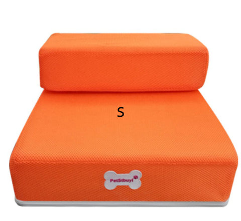 MATERA PET 2-step foam pet stairs in Orange for small dogs and cats, front view