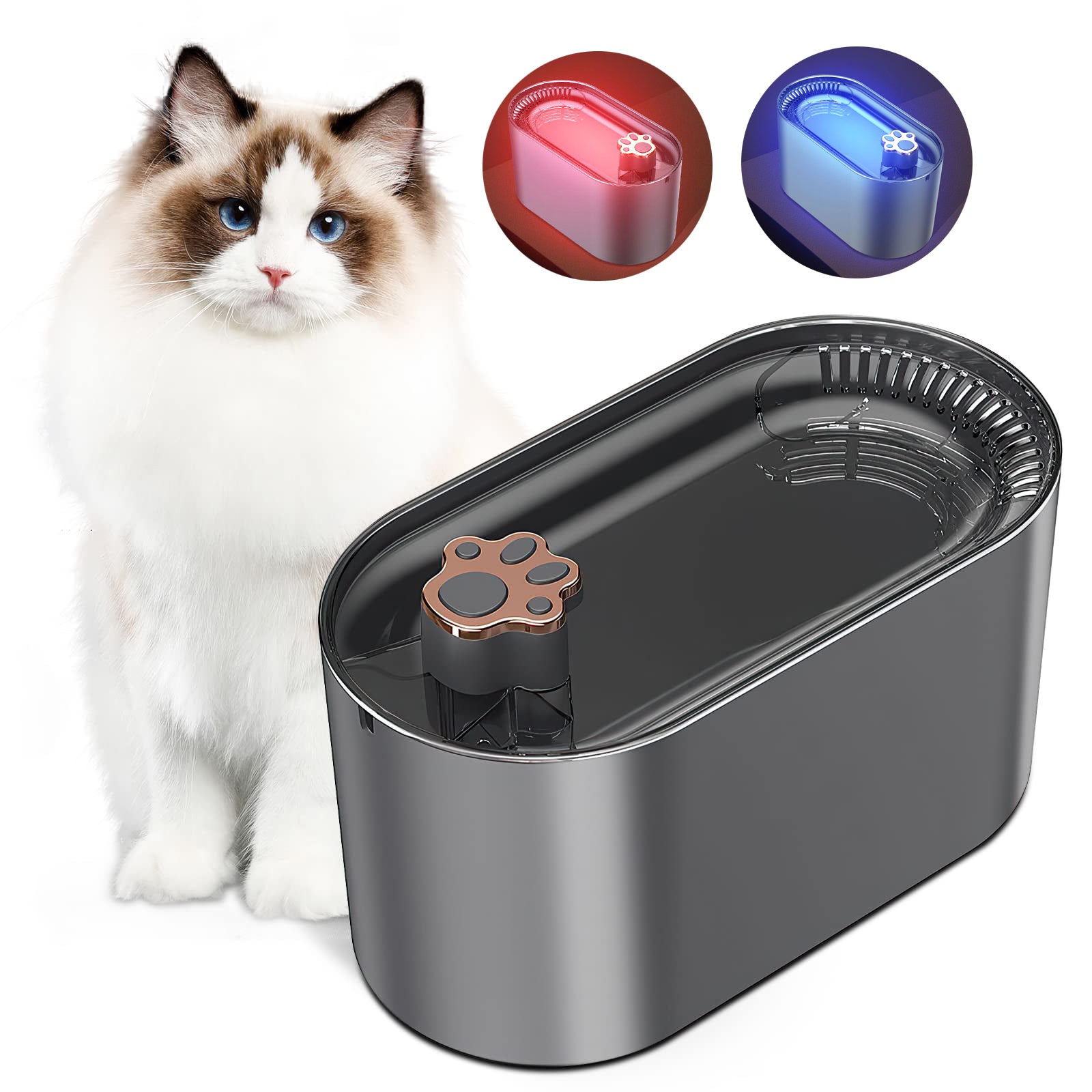 MATERA PET 3L automatic pet water fountain with LED indicator – Berlin Blue